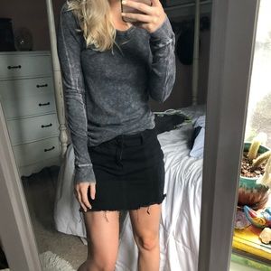 Vintage Havana Distress Wash Zipper Tee